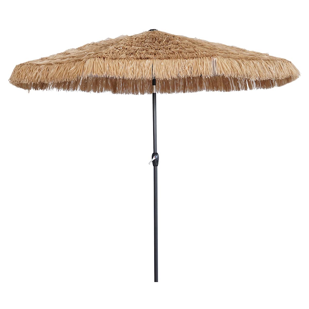 Tiki Fringe Crank & Tilt Round Patio Umbrella, 9'