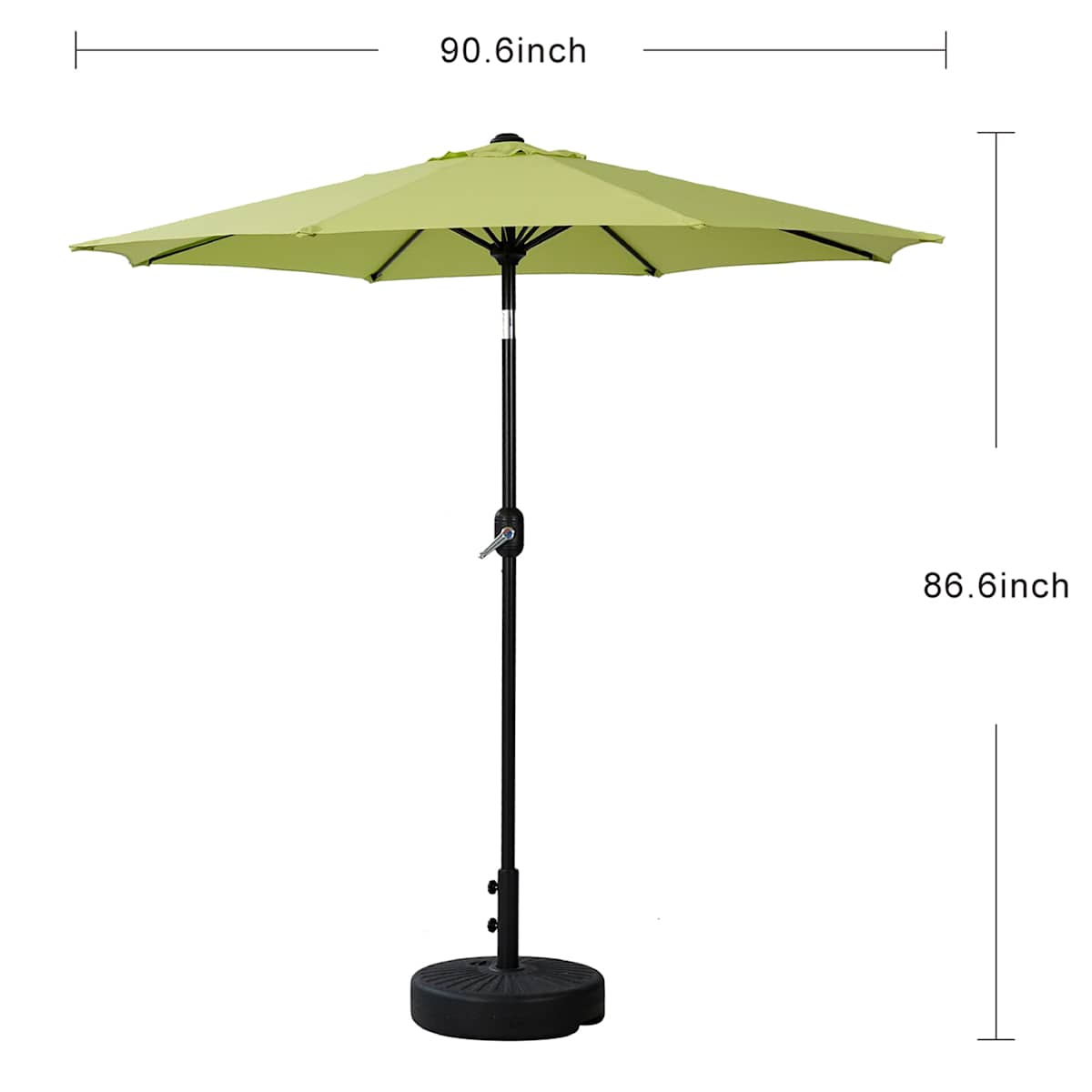 Grass Green Crank & Tilt Round Patio Umbrella, 7.5'