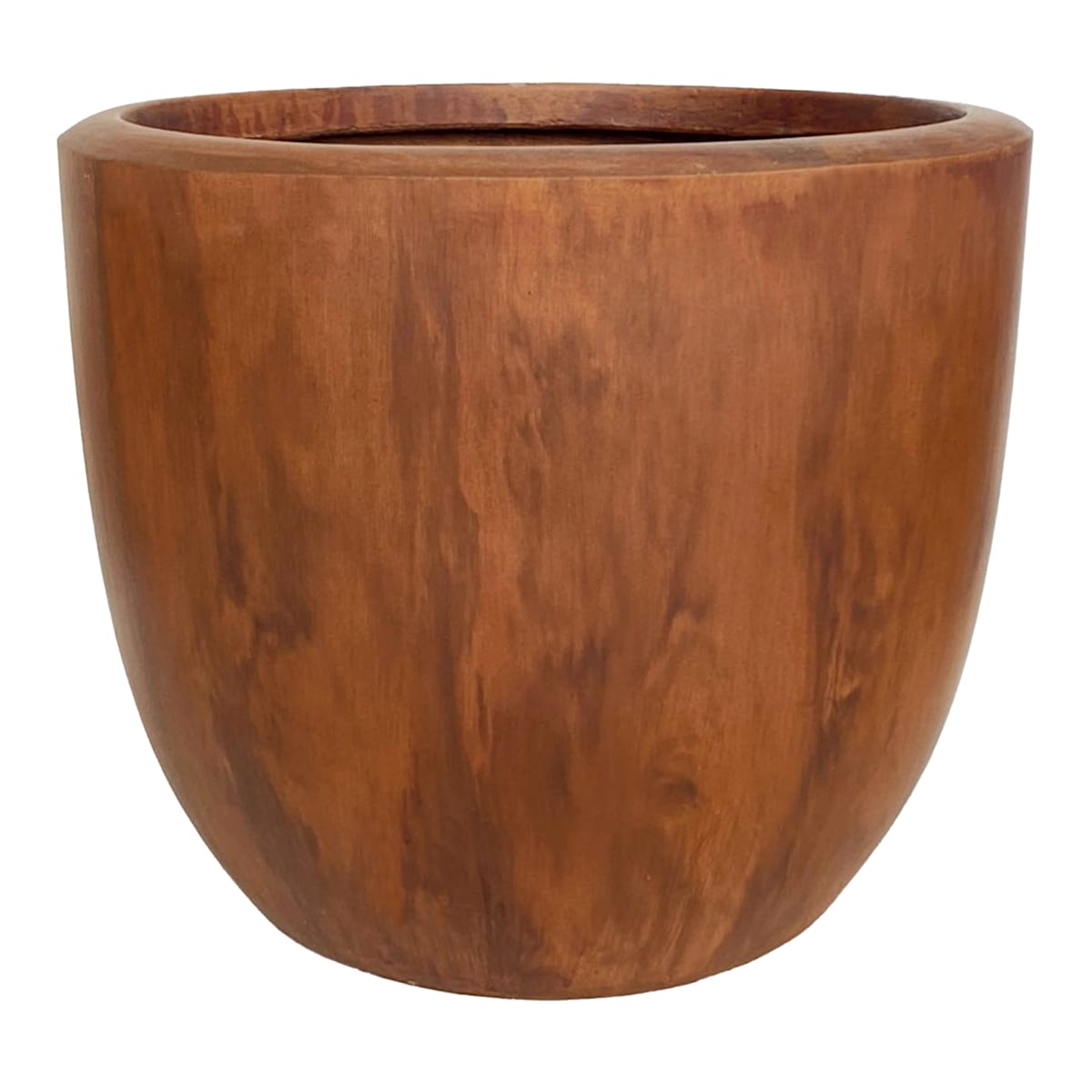 Faux Teak Egg Outdoor Planter, Extra Large