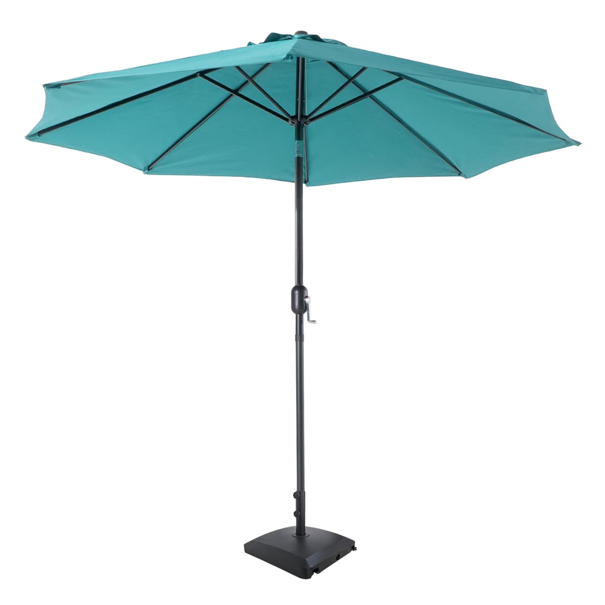 Teal Crank & Tilt Round Patio Umbrella, 9'