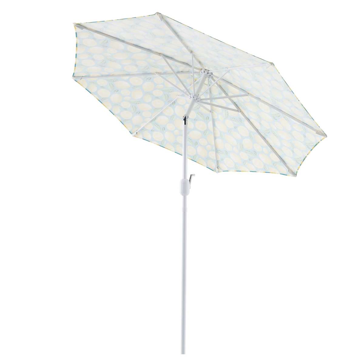 Teal & Lemon Crank & Tilt Round Patio Umbrella, 7.5'