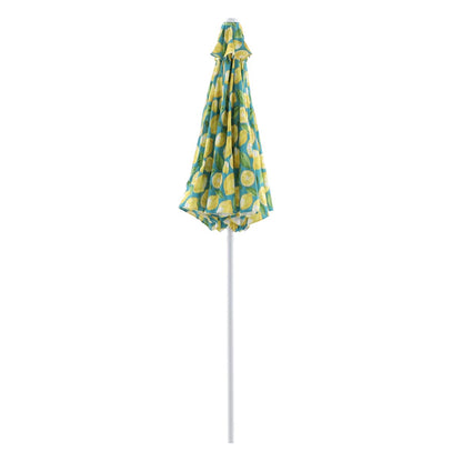 Teal & Lemon Crank & Tilt Round Patio Umbrella, 7.5'