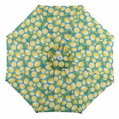 Teal & Lemon Crank & Tilt Round Patio Umbrella, 7.5'