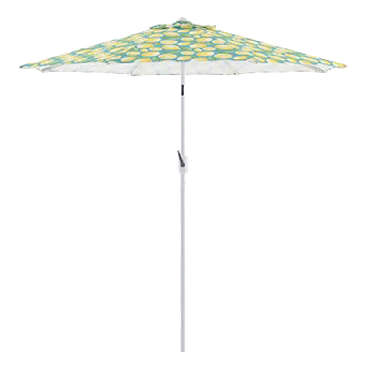 Teal & Lemon Crank & Tilt Round Patio Umbrella, 7.5'