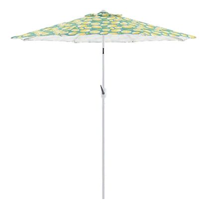 Teal & Lemon Crank & Tilt Round Patio Umbrella, 7.5'