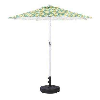 Teal & Lemon Crank & Tilt Round Patio Umbrella, 7.5'